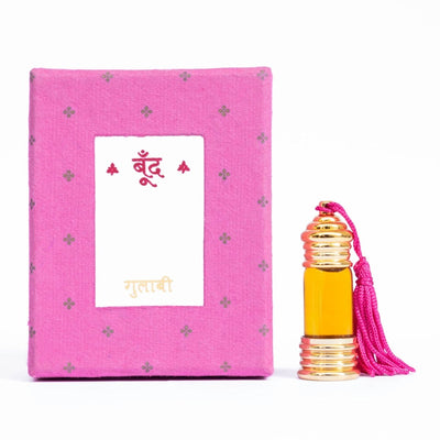 गुलाबी | Gulabi Natural Perfume Oil (Indian Rose Attar) – Essential Oils on Brown Living™. SKU: BF04a. Img 2.
