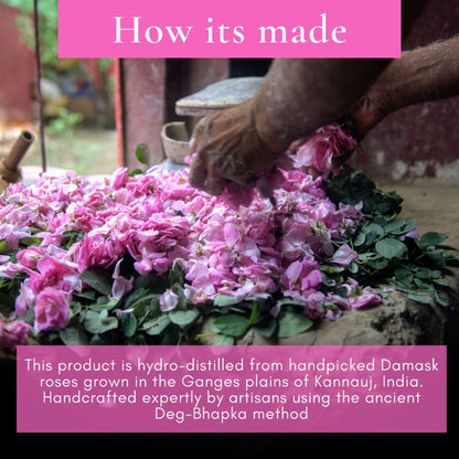 शुद्ध गुलाब जल | Pure Rose Water – Face Toner by Boond Fragrances available on Brown Living™. . SKU: BFGJ. Img 3.