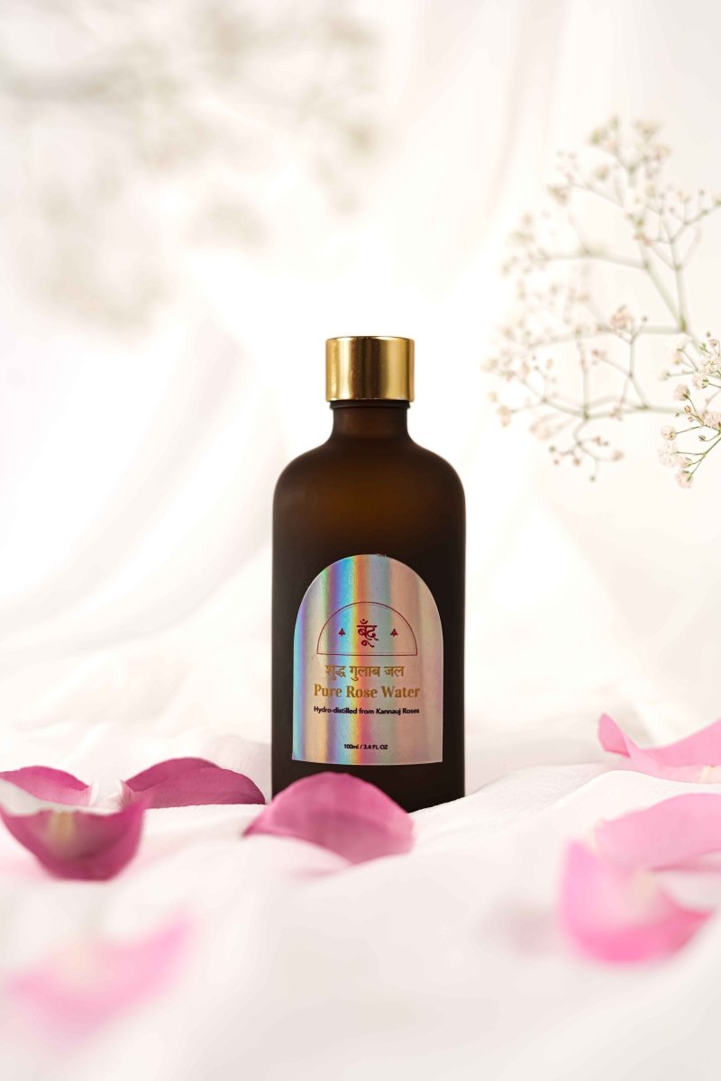 शुद्ध गुलाब जल | Pure Rose Water – Face Toner by Boond Fragrances available on Brown Living™. . SKU: BFGJ. Img 1.