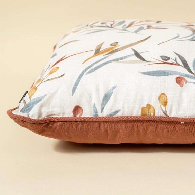 Leaf Pattern Printed Cushion Cover - Multi 45 X 45 Cm | Verified Sustainable by Brown Living™