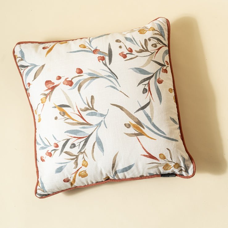 Leaf Pattern Printed Cushion Cover - Multi 45 X 45 Cm | Verified Sustainable by Brown Living™