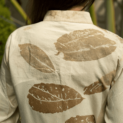 Leaffall Asymmetry Eco - Printed Dress for Women – Womens Dress on Brown Living™. SKU: AAYU-00181. Img 4.