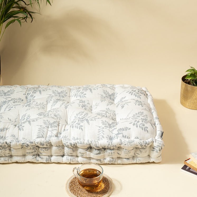 Leafy Blue - Comfortable Eco - Friendly Floor Mattress | Verified Sustainable by Brown Living™