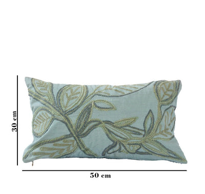 Leafy Garden Tulip Cushion | Botanical Floral Decorative Cushion – Pillow on Brown Living™. SKU: TEE-25721. Img 5.