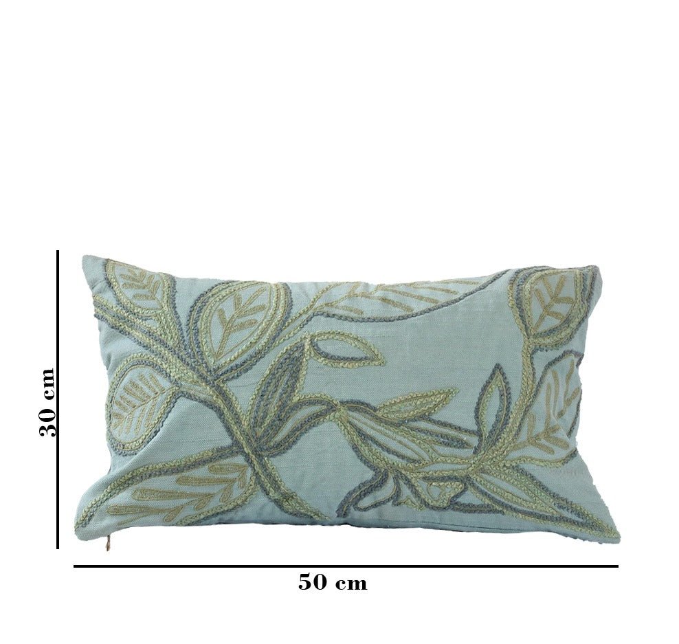 Leafy Garden Tulip Cushion | Botanical Floral Decorative Cushion – Pillow on Brown Living™. SKU: TEE-25721. Img 5.