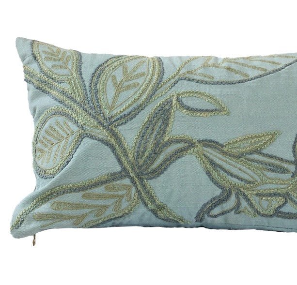 Leafy Garden Tulip Cushion | Botanical Floral Decorative Cushion – Pillow on Brown Living™. SKU: TEE-25721. Img 4.