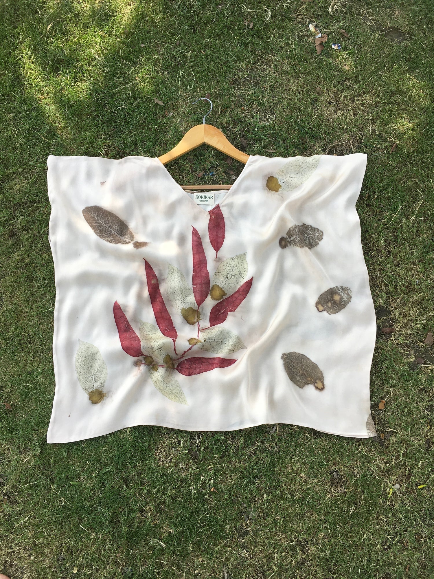 Leafy Kaftan Flared Top for Women Relaxed Fit – Womens Top on Brown Living™. SKU: Fst3. Img 3.