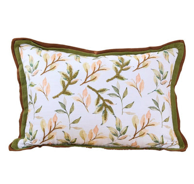 Leafy Shades Nature Charm Cushion | Botanical Decorative Accent Cushio – Pillow on Brown Living™. SKU: TEE-25720. Img 3.
