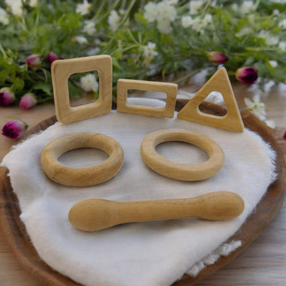 Learn While Teething – Neem Wooden Teethers With Math Symbols – Baby Teethers & Soothers on Brown Living™. SKU: T_SQR-RCT-CRL-TRL-DBL-RNG. Img 3.