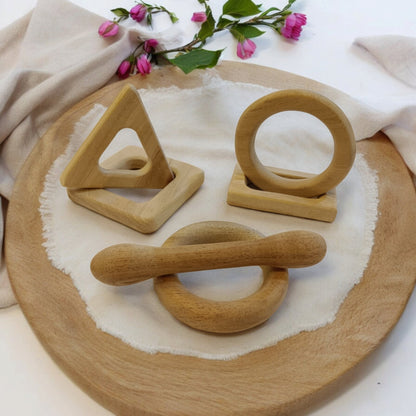 Learn While Teething – Neem Wooden Teethers With Math Symbols – Baby Teethers & Soothers on Brown Living™. SKU: T_SQR-RCT-CRL-TRL-DBL-RNG. Img 1.
