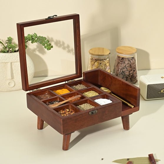 Legged Wooden Spice Box | Verified Sustainable by Brown Living™