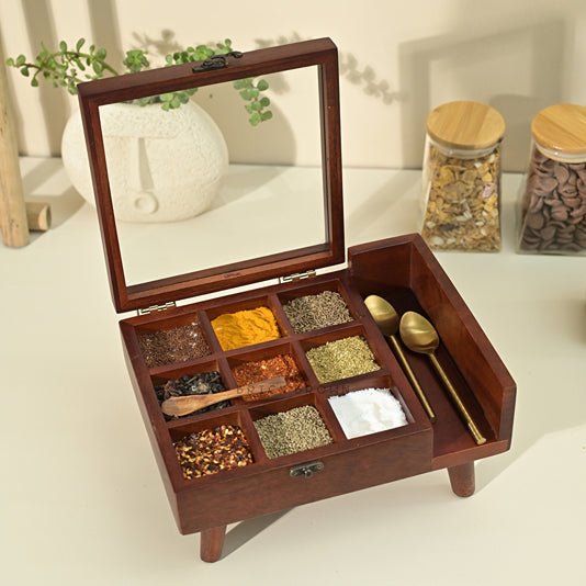 Legged Wooden Spice Box | Verified Sustainable by Brown Living™