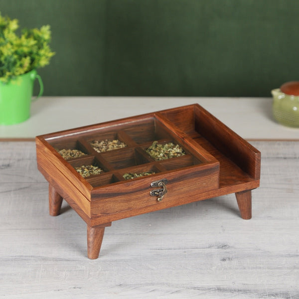 Legged Wooden Spice Box | Verified Sustainable Baskets & Boxes on Brown Living™