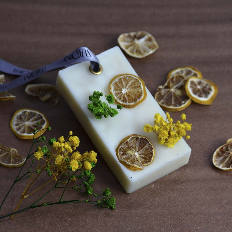 Lemon Rectangle Sachet | Verified Sustainable Wax Sachets & Fragrance on Brown Living™