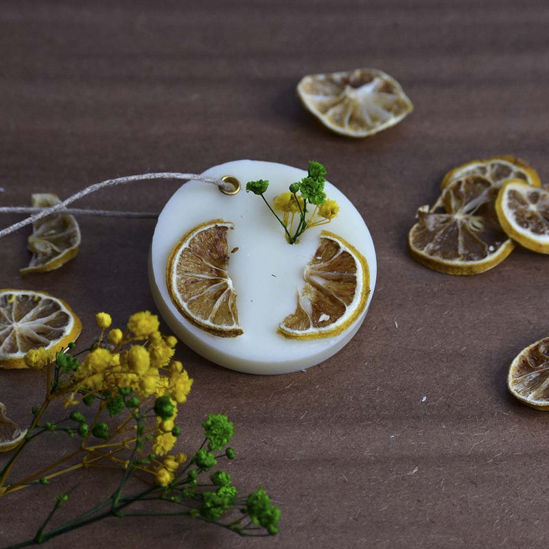 Lemon Small Round Sachet | Verified Sustainable Wax Sachets & Fragrance on Brown Living™