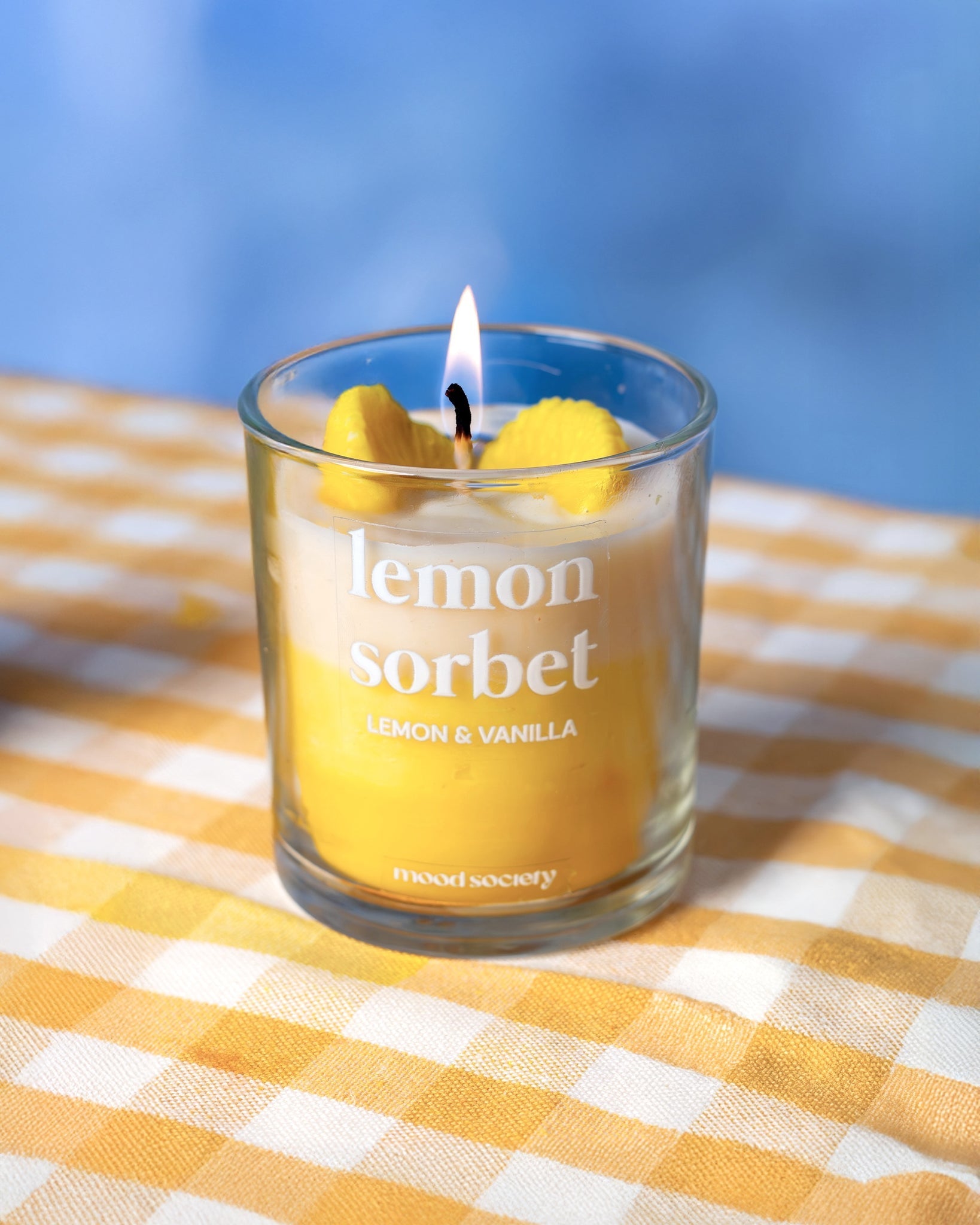 Lemon Sorbet Soy Wax Candle | Refreshing Citrus Scent – Candles & Fragrances on Brown Living™. SKU: MS-CND-0004-JAR. Img 3.