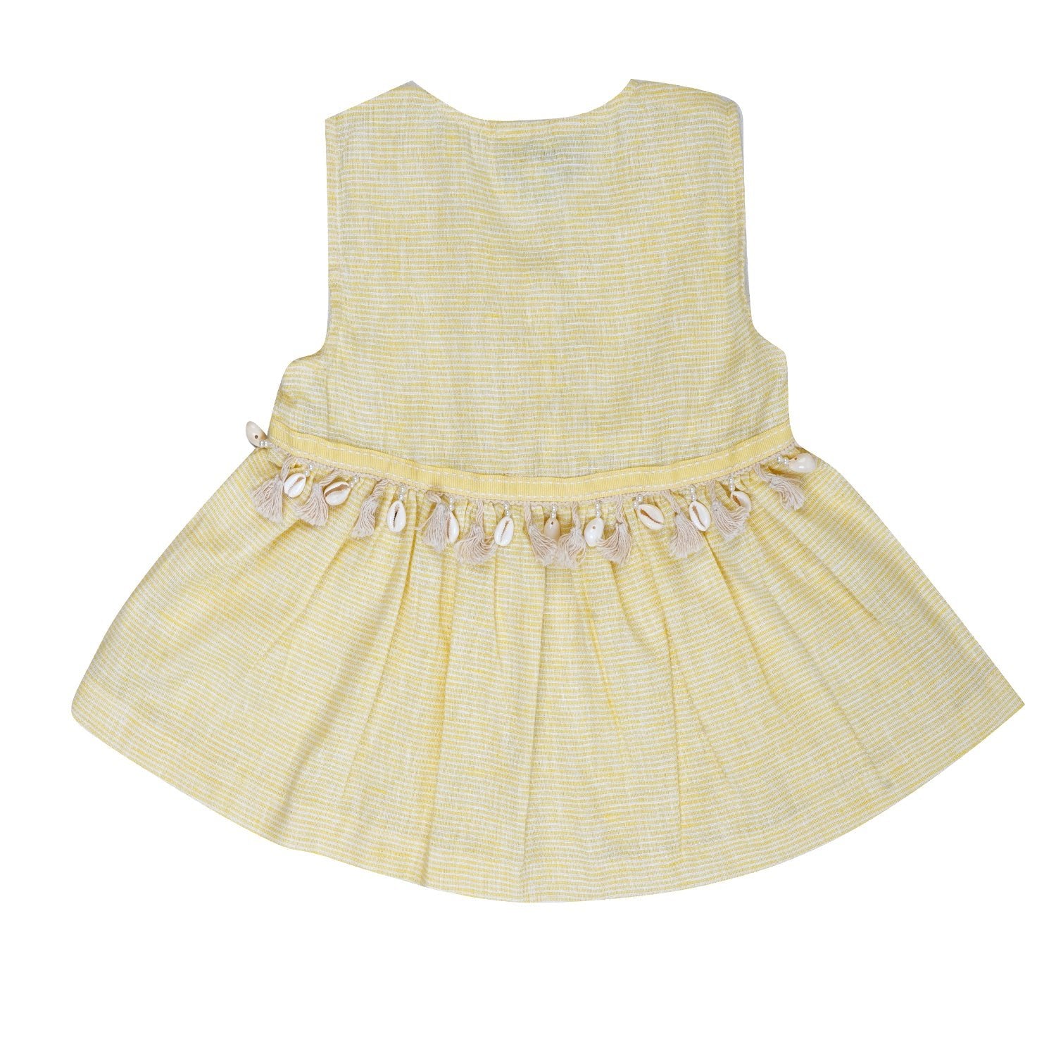 Lemon Striped Dress & Pants Set For Girls | Regular Fit – Kids Daywear Sets on Brown Living™. SKU: PG171_1. Img 4.