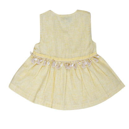 Lemon Striped Dress & Pants Set For Girls | Regular Fit – Kids Daywear Sets on Brown Living™. SKU: PG171_1. Img 4.