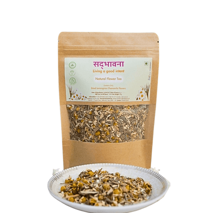 Lemongrass Chamomile Herbal Tea Flowers 40g | Calming Floral Tea – Tea on Brown Living™. SKU: B0F65CSYN1. Img 1.
