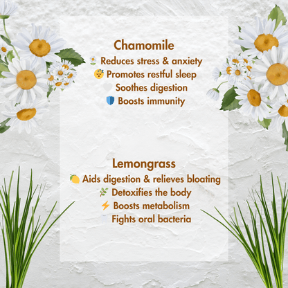 Lemongrass Chamomile Herbal Tea Flowers 40g | Calming Floral Tea – Tea on Brown Living™. SKU: B0F65CSYN1. Img 5.