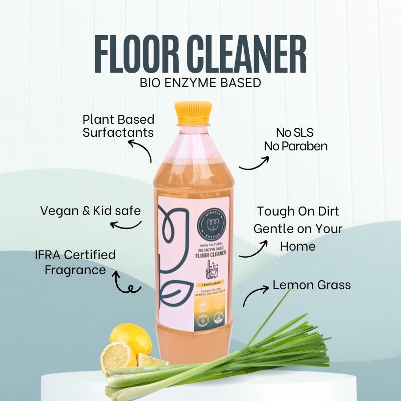 Lemongrass Floor Cleaner | Natural Herbal Floor Cleaning Liquid – Cleaning Products on Brown Living™. SKU: MEF1. Img 2.
