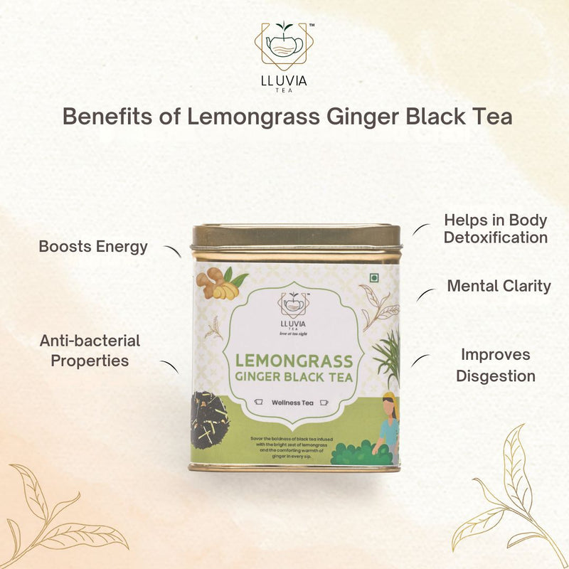 Lemongrass Ginger Black Tea|Digestive Health and Immunity - 50g | Verified Sustainable by Brown Living™