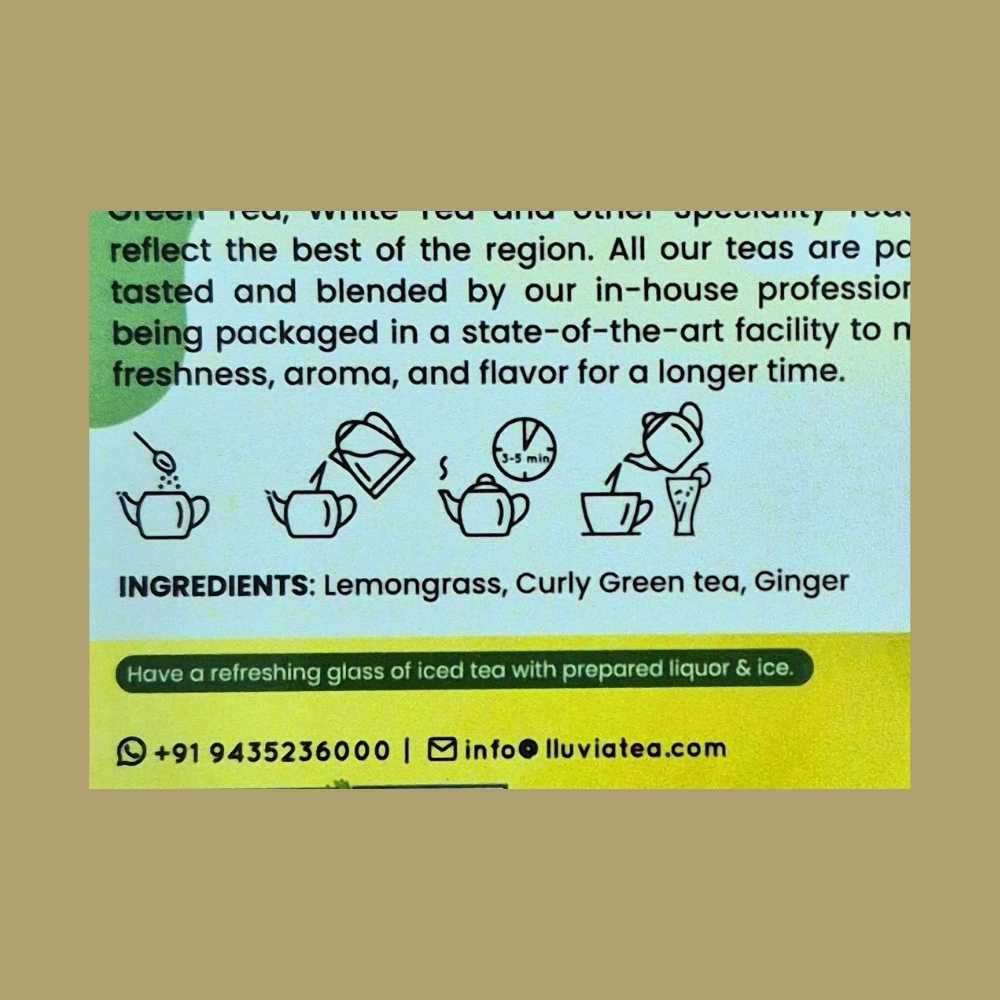 Lemongrass Ginger Green Tea – Relieve Anxiety & Detox – 50g – Tea on Brown Living™. SKU: SGTin50New. Img 9.