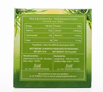 Lemongrass Olive Tea | Refreshing Herbal Olive Leaf Infusion – Pyramid Tea Bags on Brown Living™. SKU: JS_OLIVE_LEMONGRASS. Img 3.