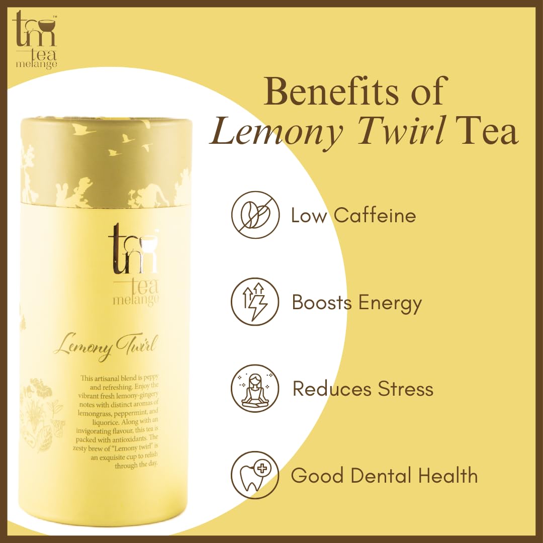 Lemony Twirl Herbal Tea | Refreshing Citrus Lemongrass Blend – Tea on Brown Living™. SKU: TM_LT. Img 4.