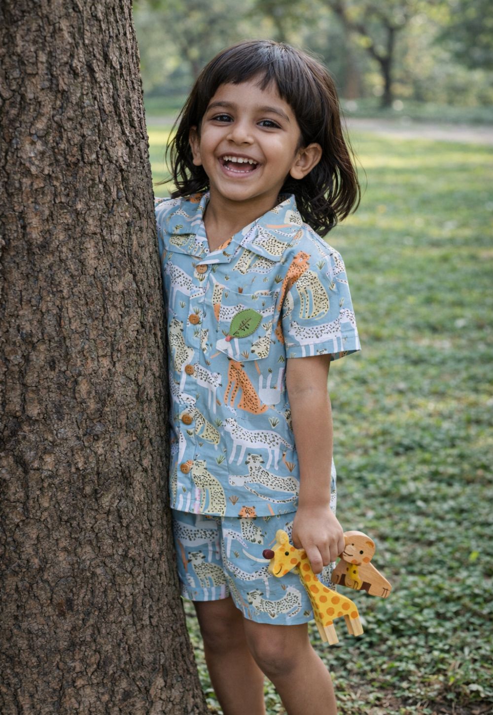 Leopard Dots Unisex Kids Co - ord Set | Printed Comfortable Outfit – Kids Daywear Sets on Brown Living™. SKU: LDU23M1. Img 1.