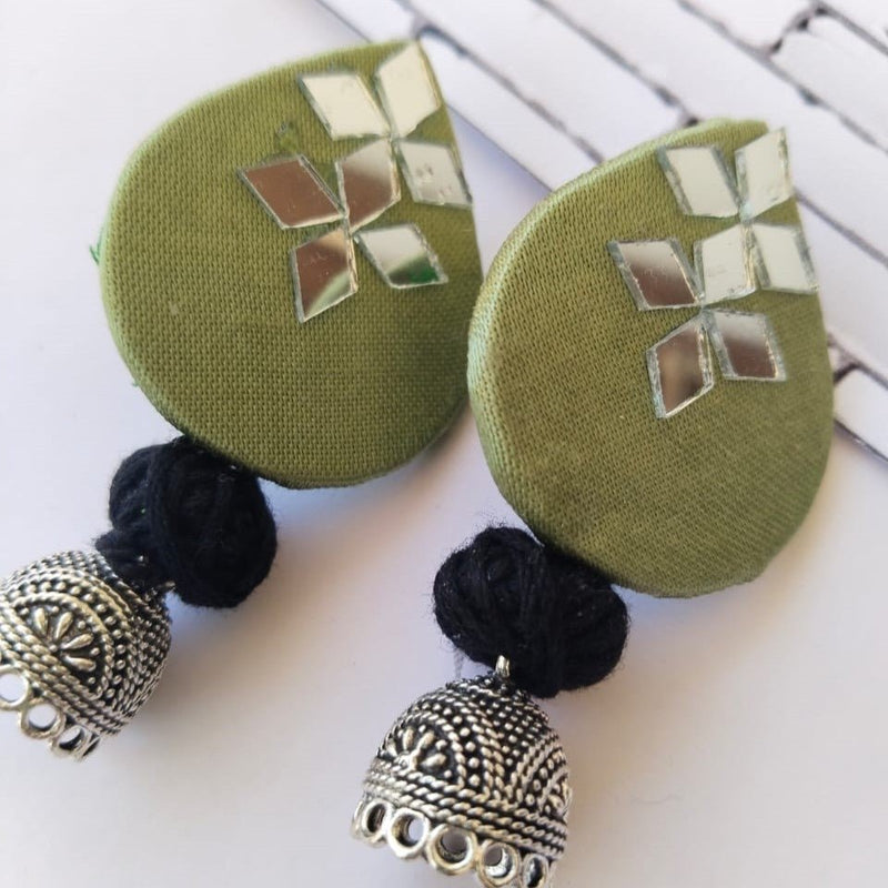 Light Green Ethnic Mirror Earrings | Verified Sustainable Womens earrings on Brown Living™