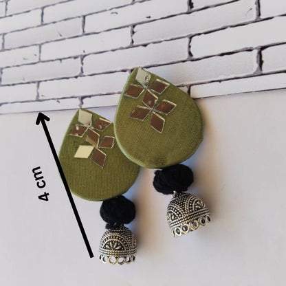 Light Green Ethnic Mirror Earrings | Verified Sustainable by Brown Living™