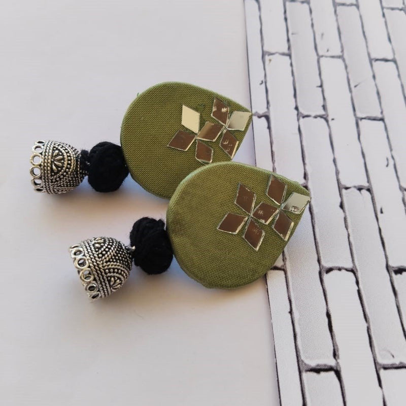 Light Green Ethnic Mirror Earrings | Verified Sustainable Womens earrings on Brown Living™