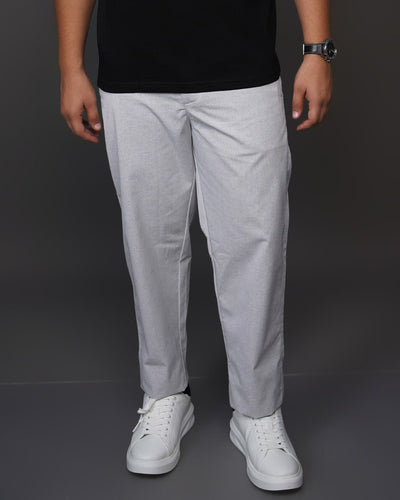 Light Grey Straight Fit Cotton Trousers | Semi-Formal Wear – Mens Trousers on Brown Living™. SKU: AT17H-TROUSER-30. Img 7.