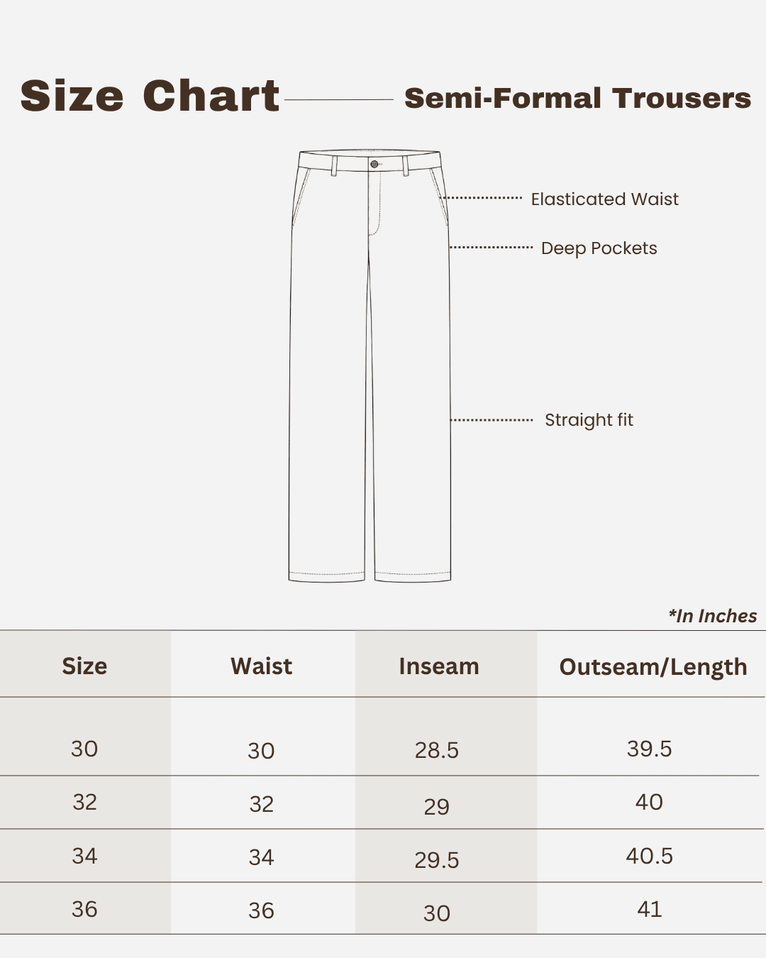 Light Grey Straight Fit Cotton Trousers | Semi-Formal Wear – Mens Trousers on Brown Living™. SKU: AT17H-TROUSER-30. Img 3.