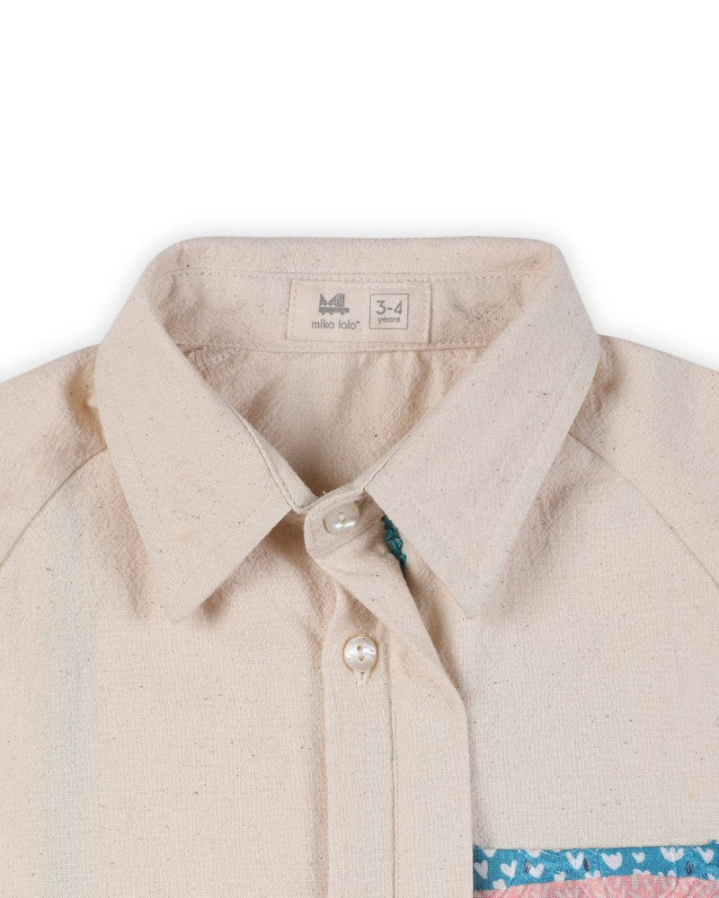 Lillete Solid Shirt with Hand Embroidery Details | Verified Sustainable Kids Shirts on Brown Living™