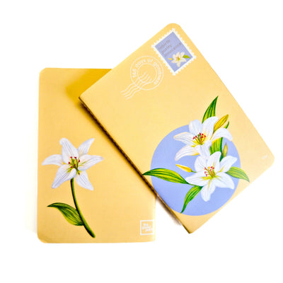 Lily Design Notebook | Blank | B6 size | 100 pages, 100 GSM paper – Notebooks & Notepads on Brown Living™. SKU: B6NB01A. Img 1.