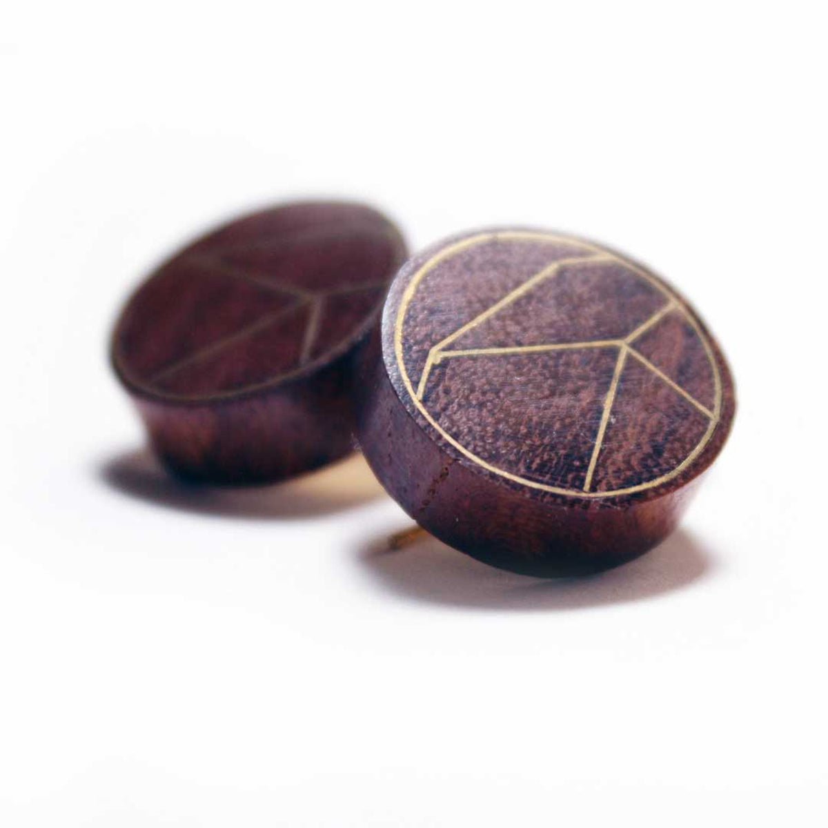 Lineae Taarkashi Wooden Earring - Brass Inlay Craft – Jewellery on Brown Living™. SKU: UATRWJ001. Img 4.