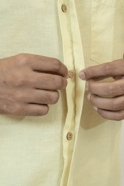 Linen Cotton Classic Shirt With Hidden Pockets | Premium Comfort Wear – Mens Shirt on Brown Living™. SKU: ANTLCCLFYVS. Img 4.