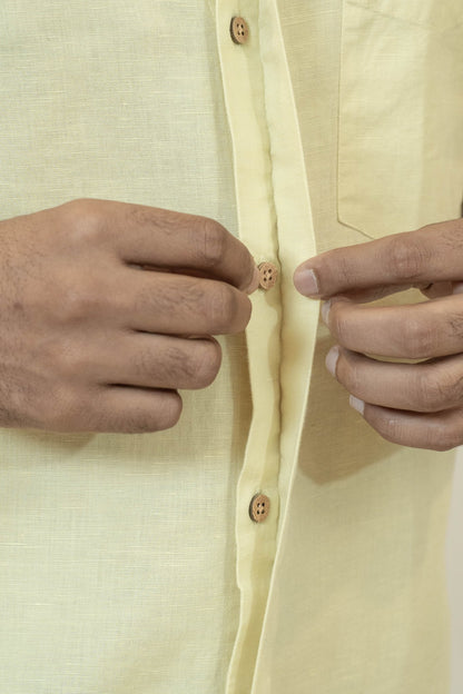 Linen Cotton Classic Shirt With Hidden Pockets | Premium Comfort Wear – Mens Shirt on Brown Living™. SKU: ANTLCCLFYVS. Img 4.