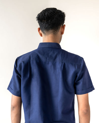 Linen Cotton Half Sleeve Men's Shirt | Monsoon to Festive – Mens Shirt on Brown Living™. SKU: ANTLCDS. Img 2.