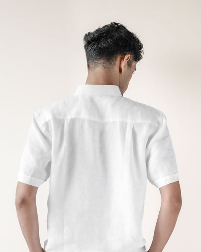 Linen Cotton Half Sleeve Men's Shirt | Monsoon to Festive – Mens Shirt on Brown Living™. SKU: ANTPLLS. Img 7.