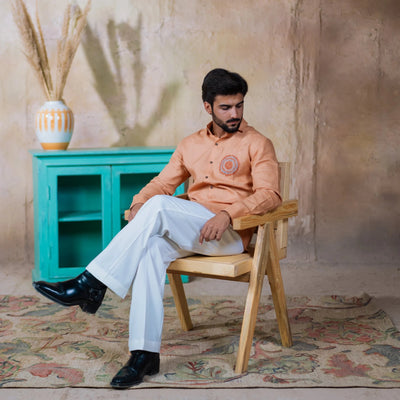 Linen Ember Shirt For Men Contemporary Casual Shirt – Men Shirt on Brown Living™. SKU: Aayu36. Img 2.