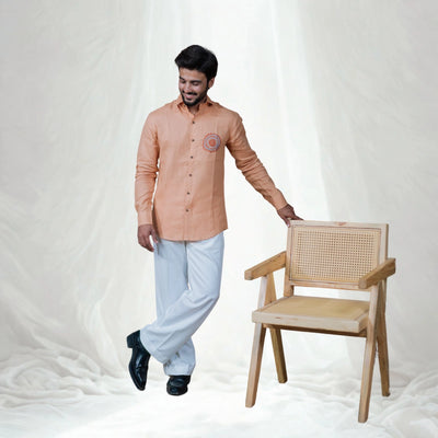 Linen Ember Shirt For Men Contemporary Casual Shirt – Men Shirt on Brown Living™. SKU: Aayu36. Img 1.