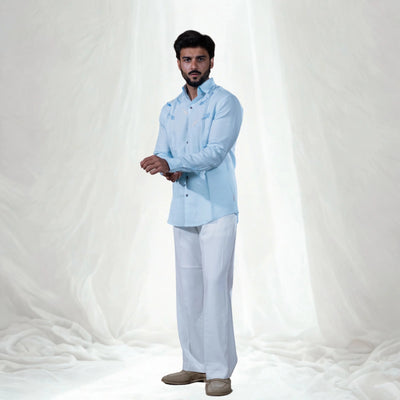 Linen Rill Shirt For Men Contemporary Casual Shirt – Men Shirt on Brown Living™. SKU: Aayu23. Img 1.