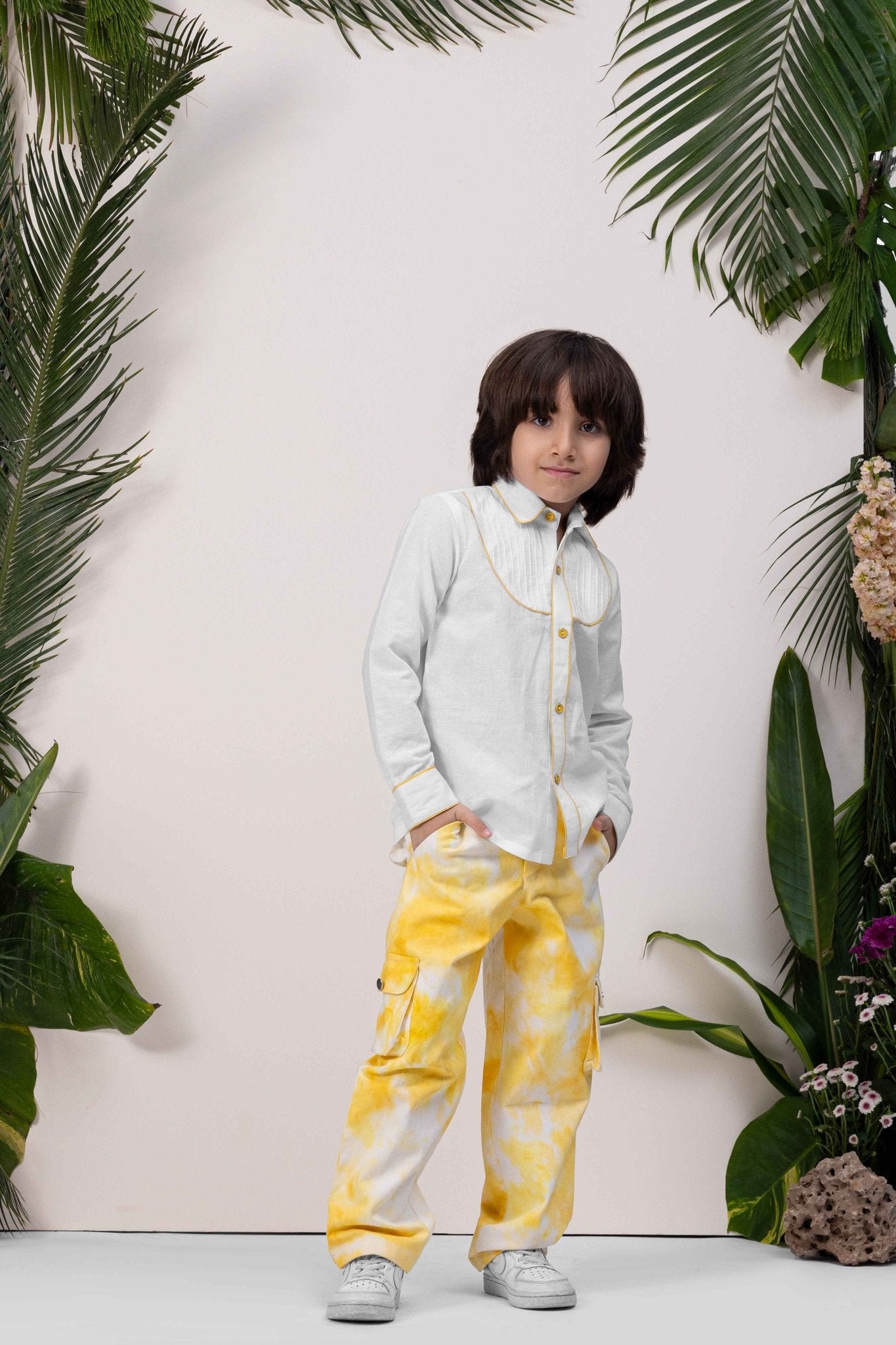Linen & Tencel Plum Co - ord Set | Stylish & Comfortable Boys Outfit – Kids Daywear Sets on Brown Living™. SKU: ML-EN-PS-33513to4. Img 1.