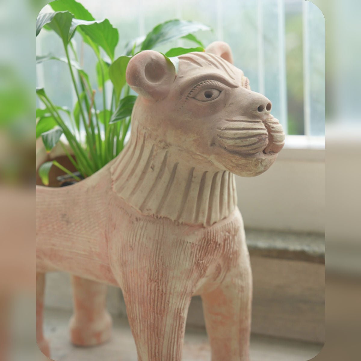 Lion King Earthen Planter – Pots & Planters by Swadeh available on Brown Living™. . SKU: A0_plt_0022. Img 3.
