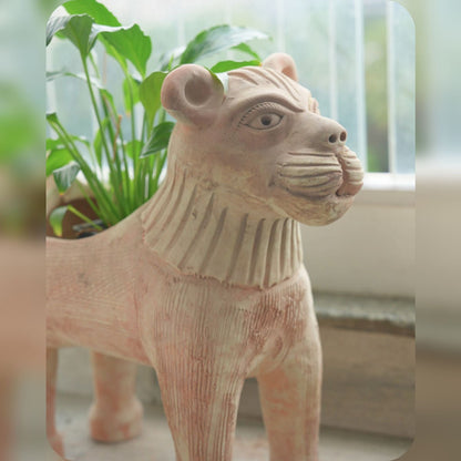 Lion King Earthen Planter – Pots & Planters by Swadeh available on Brown Living™. . SKU: A0_plt_0022. Img 3.