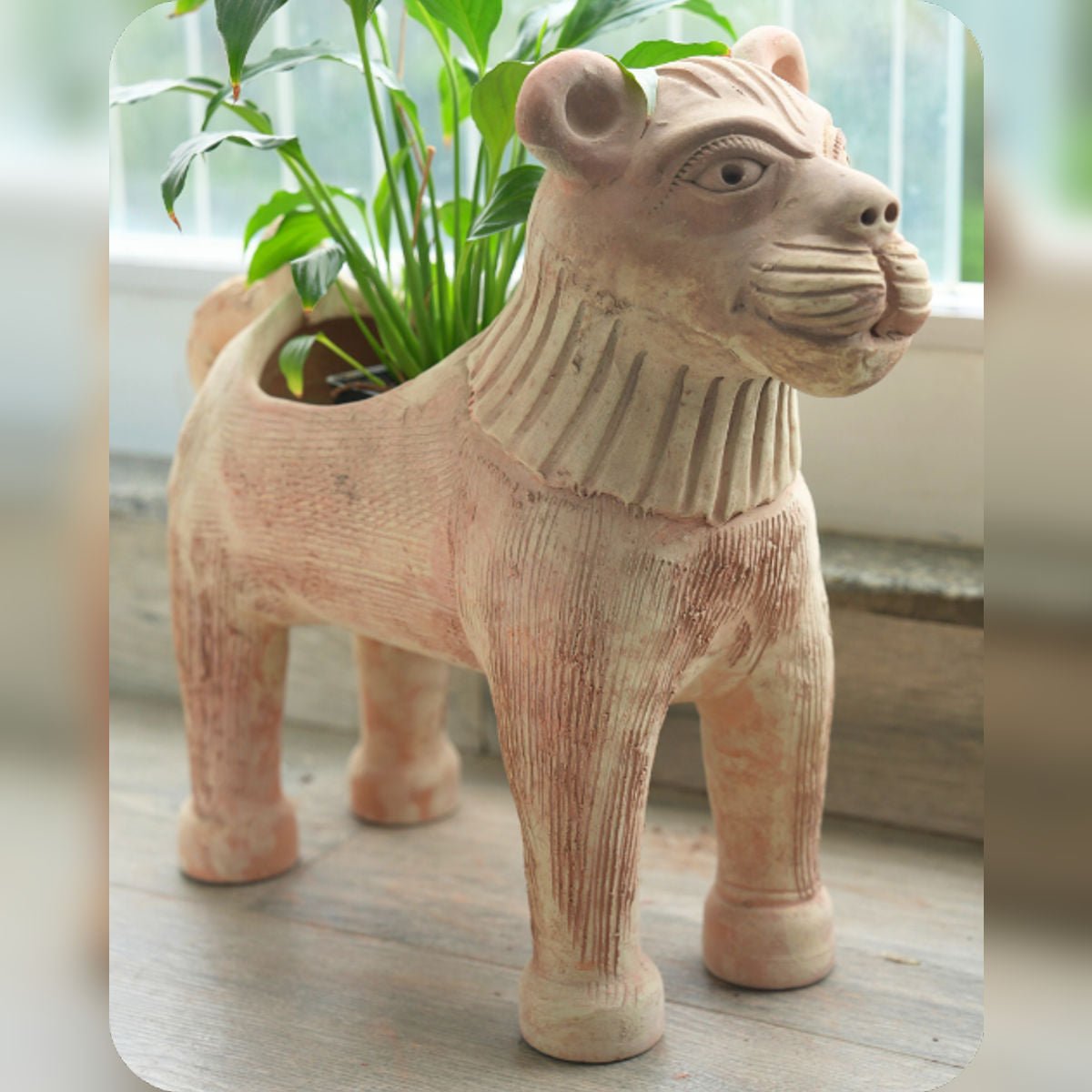 Lion King Earthen Planter – Pots & Planters by Swadeh available on Brown Living™. . SKU: A0_plt_0022. Img 2.