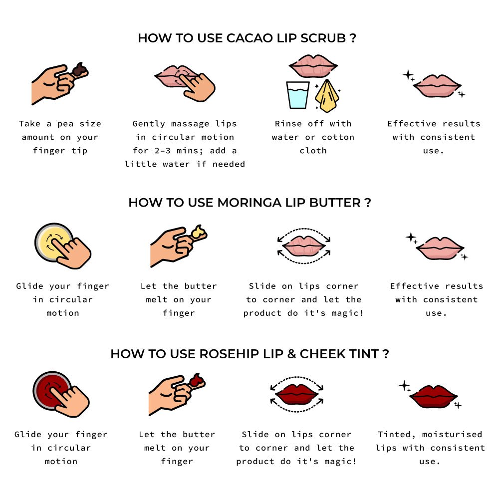 Lip Care Set | Lip Scrub, Lip Butter, Lip & Cheek Tint – Lip Scrub on Brown Living™. SKU: LC03. Img 8.